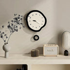 Moderne Grote Wandklok met Abstract Ontwerp en Stil Kwartsmechanisme – Uniek Sculpted Design voor Interieur