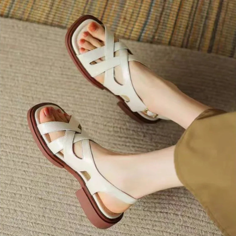 Mona | Dames Sandalen - Leren Gladiatorstijl, Minimalistisch Design