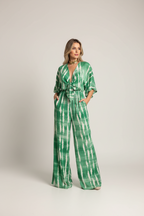 Lysandra | Jumpsuit Dames - Polyester Mix - V-hals Groen