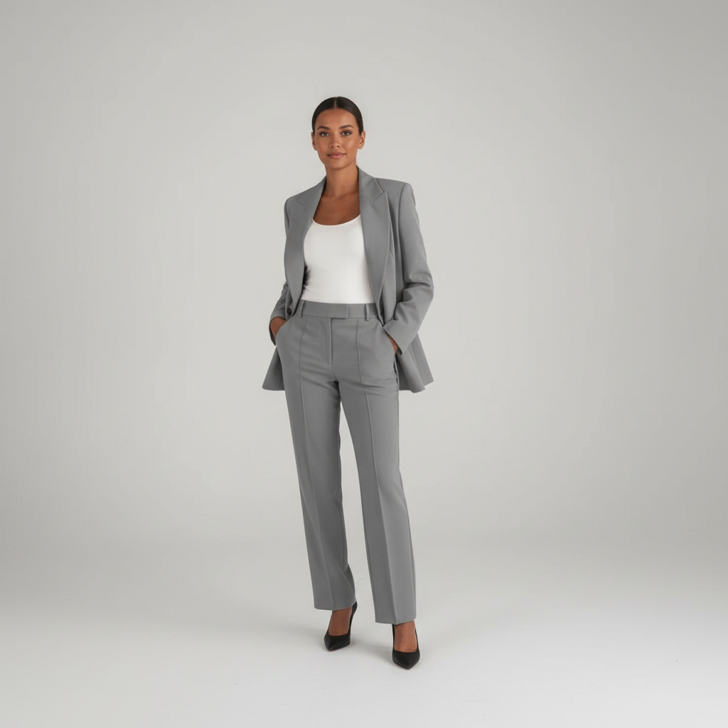 Lysandra | Co-ord Set Dames - Tweedelig Pak Grijs