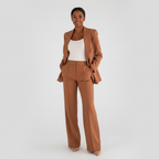 Lysandra | Co-ord Set Dames - Tweedelig Pak Bruin