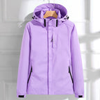 Damaris | Dames Functionele Jas met Capuchon en Rits - Waterdichte en Winddichte Outdoor Regenjas met Steekzakken