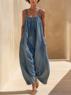 Novali | Jumpsuit Dames - Denim - Oversized Mouwloos Wijde Pijpen XL