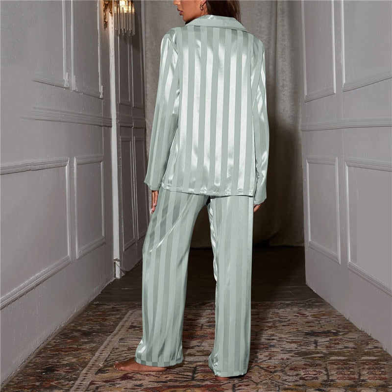 Yvaine | Pyjama Dames - Satijn - Blauw