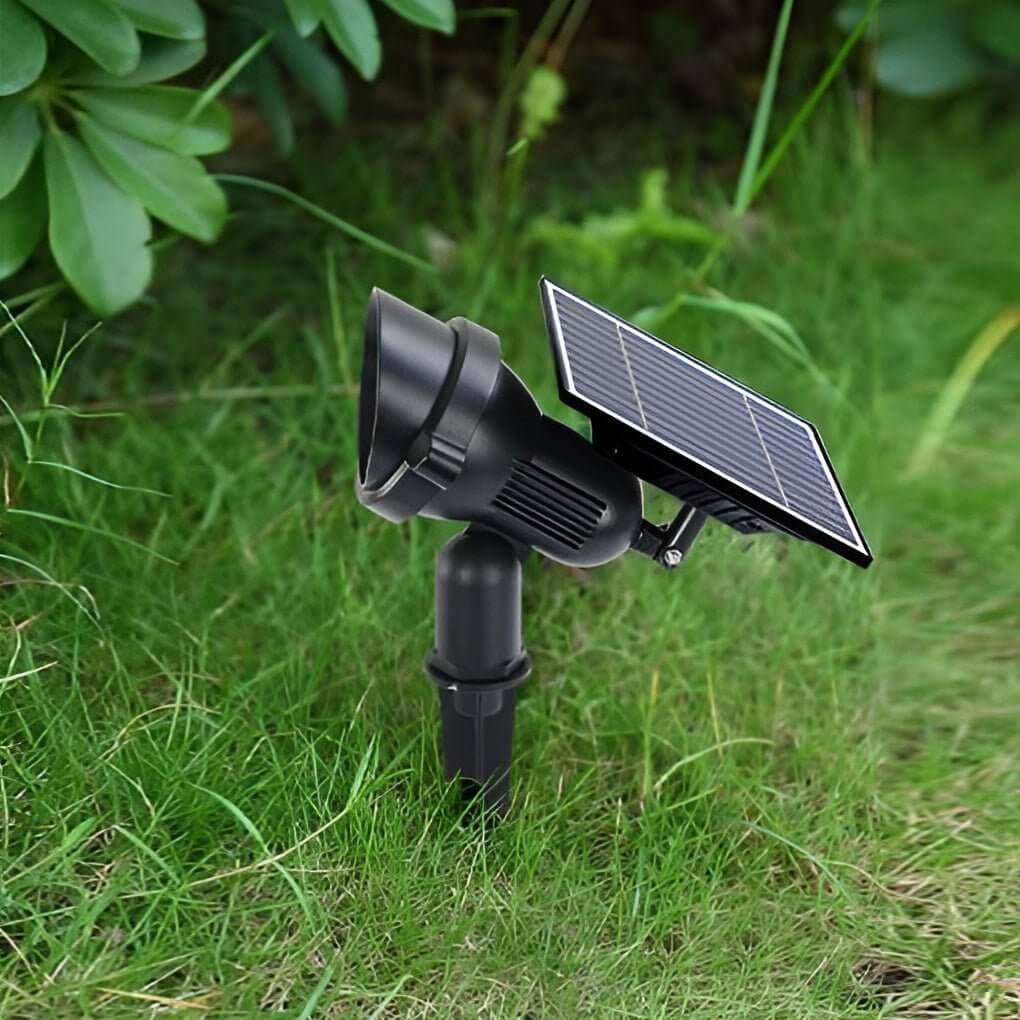Solar Tuinspot LED RGB – Buitenlamp op Zonne-energie, IP65, Verstelbare Kop, Aluminium, met Grondpin of Basis Wit Met Grondpin