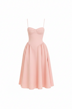 Rosa | Midi Jurk Dames - A-lijn Midi met Corset Lijfje