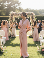 Rosa | Dames Maxi Jurk - Linnenmix, Minimalistisch V-Hals Design