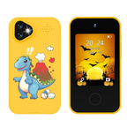 Kinder-Smartphonespeelgoed met Dubbele Camera - 1080P HD Video, MP3 Muziekspeler, Touchscreen & Spelletjes voor Jongens & Meisjes Dinosaurus Geel
