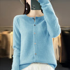 Solis | Dames Gebreid Vest met Knoopsluiting - Klassieke Cardigan met V-Hals en Knopen - Warme Pullover Jas