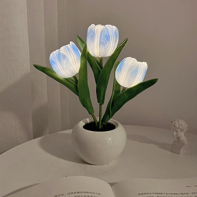 LumiTulip | Tulp Nachtlampje - DIY Bloemenlamp Sfeerlichtje LED 3 Blauw