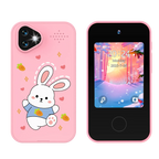 Kinder-Smartphonespeelgoed met Dubbele Camera - 1080P HD Video, MP3 Muziekspeler, Touchscreen & Spelletjes voor Jongens & Meisjes Konijn Roze