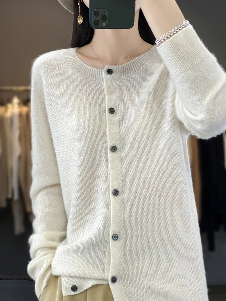 Solis | Dames Gebreid Vest met Knoopsluiting - Klassieke Cardigan met V-Hals en Knopen - Warme Pullover Jas