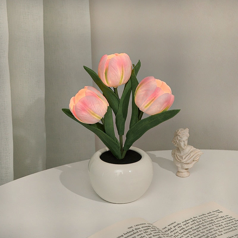 LumiTulip | Tulp Nachtlampje - DIY Bloemenlamp Sfeerlichtje LED 3 Roze