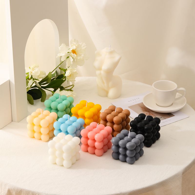 Bubble Kaars van Sojawas – Trendy Kubus Kaars & Geurkaars, 9 Kleuren, Maak je Interieur Compleet – BubbleGlow Kaars