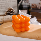 Bubble Kaars van Sojawas – Trendy Kubus Kaars & Geurkaars, 9 Kleuren, Maak je Interieur Compleet – BubbleGlow Kaars Oranje