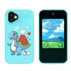 Kinder-Smartphonespeelgoed met Dubbele Camera - 1080P HD Video, MP3 Muziekspeler, Touchscreen & Spelletjes voor Jongens & Meisjes Dinosaurus Blauw