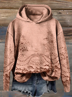 Parsha | Dames Hoodie met Geborduurd Bloemenmotief - Comfortabele Oversized Capuchontrui met Kangoeroezak