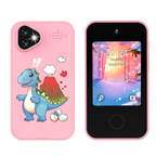 Kinder-Smartphonespeelgoed met Dubbele Camera - 1080P HD Video, MP3 Muziekspeler, Touchscreen & Spelletjes voor Jongens & Meisjes Dinosaurus Roze