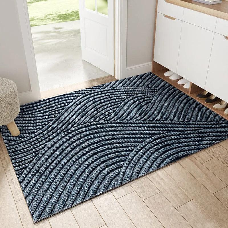 Scandinavische Deurmat met Antislipbasis en Zandvanger – Duurzaam en Stijlvol Grijs 75x45 cm voor Binnen en Buiten Blauw