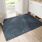 Scandinavische Deurmat met Antislipbasis en Zandvanger – Duurzaam en Stijlvol Grijs 75x45 cm voor Binnen en Buiten Blauw