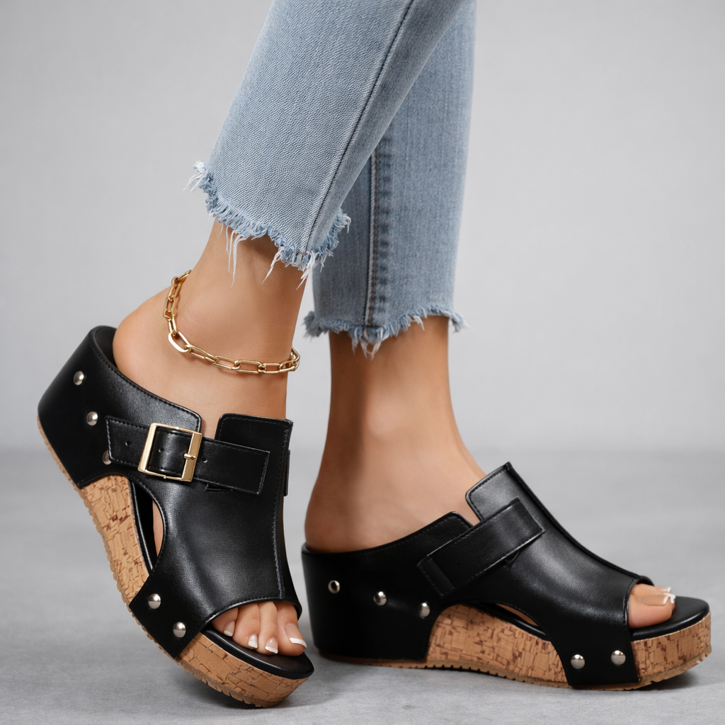 Sefira | Dames Sandalen Met Hak - Premium Leer, Comfortabel Zwart