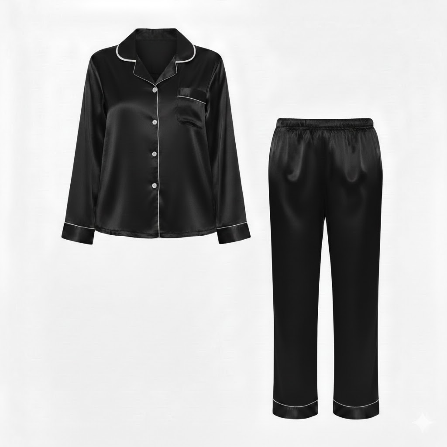 Zariyah | Pyjamaset Dames - Satijn Zwart