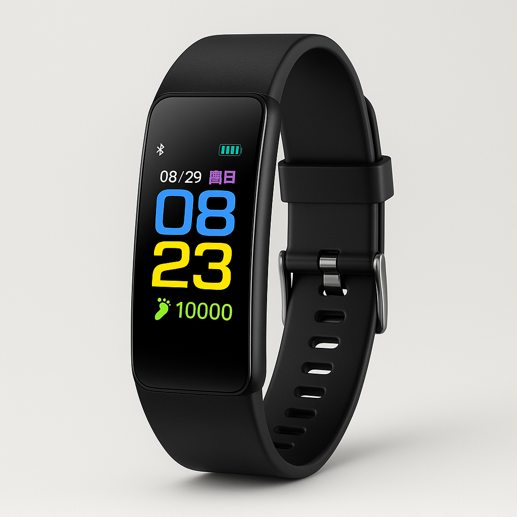 Smartwatch voor Senioren met Hartslagmeter en Stappenteller | Waterafstotend | Oplaadbaar via USB Zwart
