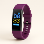 Smartwatch voor Senioren met Hartslagmeter en Stappenteller | Waterafstotend | Oplaadbaar via USB Paars