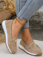 Sienna | Zwarte Loafers Dames - Elegante Slip-On met Gespdetail