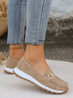 Sienna | Zwarte Loafers Dames - Elegante Slip-On met Gespdetail