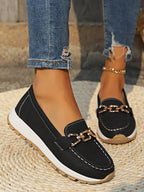 Sienna | Zwarte Loafers Dames - Elegante Slip-On met Gespdetail