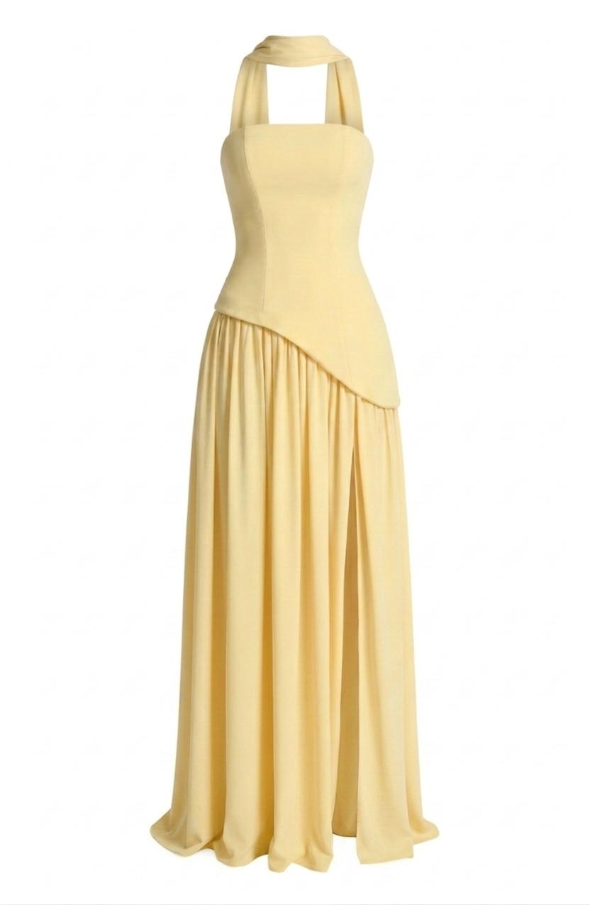 Sophie | Dames Maxi Jurk - Hoge Split, Asymmetrische Taille