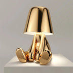 Stijlvolle Oplaadbare Lamp met Warm Licht - Modern Design voor Woonkamer, Slaapkamer en Kantoor Ontspannend Goud