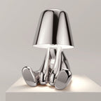 Stijlvolle Oplaadbare Lamp met Warm Licht - Modern Design voor Woonkamer, Slaapkamer en Kantoor Ontspannend Zilver