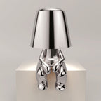 Stijlvolle Oplaadbare Lamp met Warm Licht - Modern Design voor Woonkamer, Slaapkamer en Kantoor Zittend Zilver