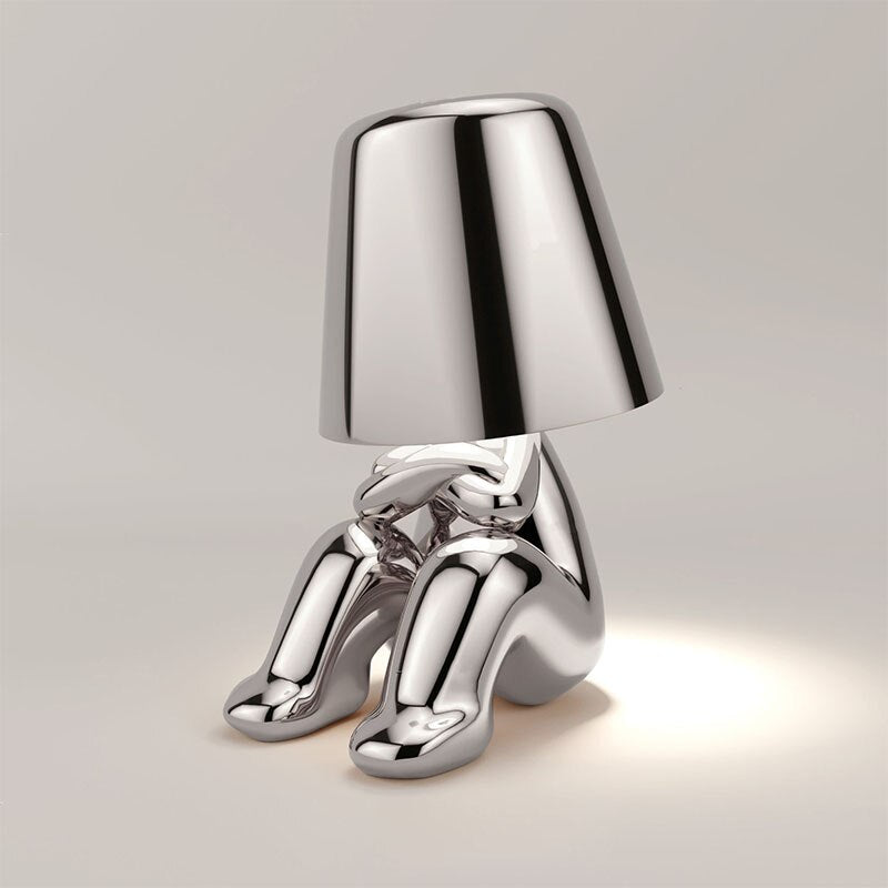 Stijlvolle Oplaadbare Lamp met Warm Licht - Modern Design voor Woonkamer, Slaapkamer en Kantoor Plundering van Zilver