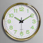 Stille Wandklok met Glow in the Dark - Modern Design voor Slaapkamer 30 cm Goud Wit