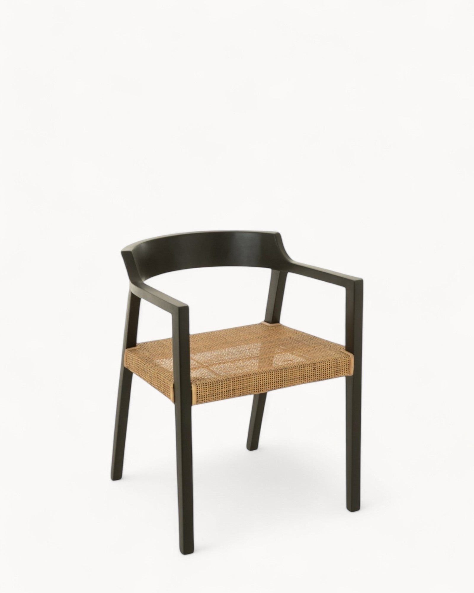 Teak Eetkamerstoel Emma - Zwartbruin, Comfortabel, Minimalistisch Ontwerp, 55x71cm, Geschikt voor Eetkamer en Woonkamer Default