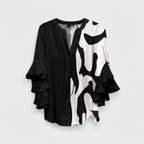 Tina | Dames Blouse - Elegante Stijl met V-Hals en Ruches Zwart