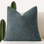 Tulum Kussenhoes van Luxe Bouclé-Stof – 45x45 cm voor Elegante Interieurs in Neutrale Kleur Grijs Groen