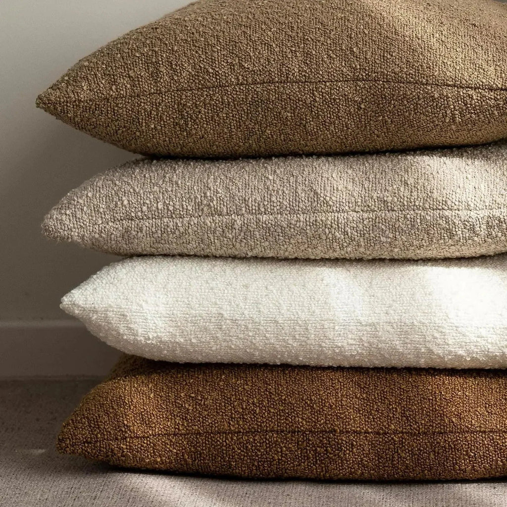 Tulum Kussenhoes van Luxe Bouclé-Stof – 45x45 cm voor Elegante Interieurs in Neutrale Kleur