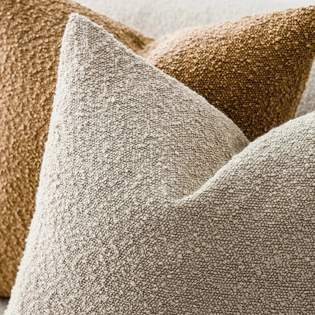 Tulum Kussenhoes van Luxe Bouclé-Stof – 45x45 cm voor Elegante Interieurs in Neutrale Kleur