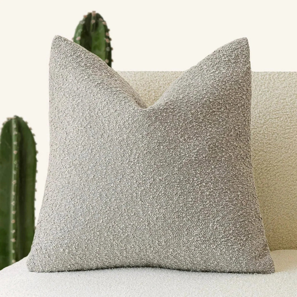 Tulum Kussenhoes van Luxe Bouclé-Stof – 45x45 cm voor Elegante Interieurs in Neutrale Kleur