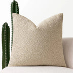 Tulum Kussenhoes van Luxe Bouclé-Stof – 45x45 cm voor Elegante Interieurs in Neutrale Kleur Licht Kameel