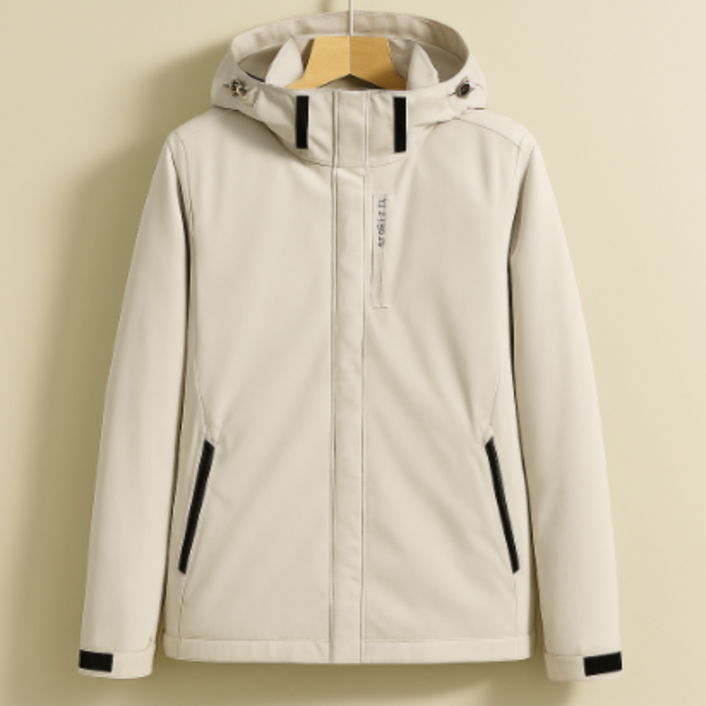Damaris | Dames Functionele Jas met Capuchon en Rits - Waterdichte en Winddichte Outdoor Regenjas met Steekzakken