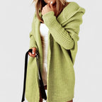 Chāme | Dames Gebreid Lang Vest met Capuchon en Open Voorzijde - Comfortabele Oversized Cardigan met Steekzakken
