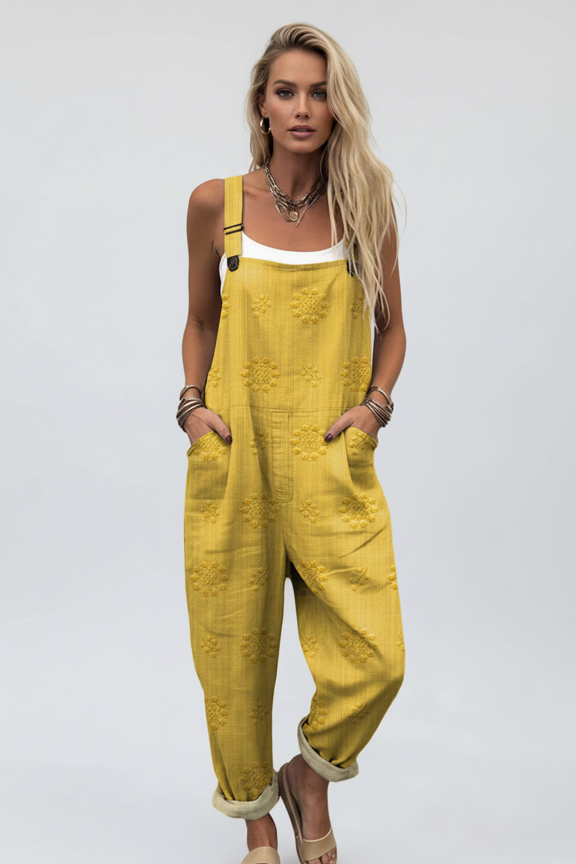 Evangeline | Jumpsuit Dames - Vintage Ademend Geel