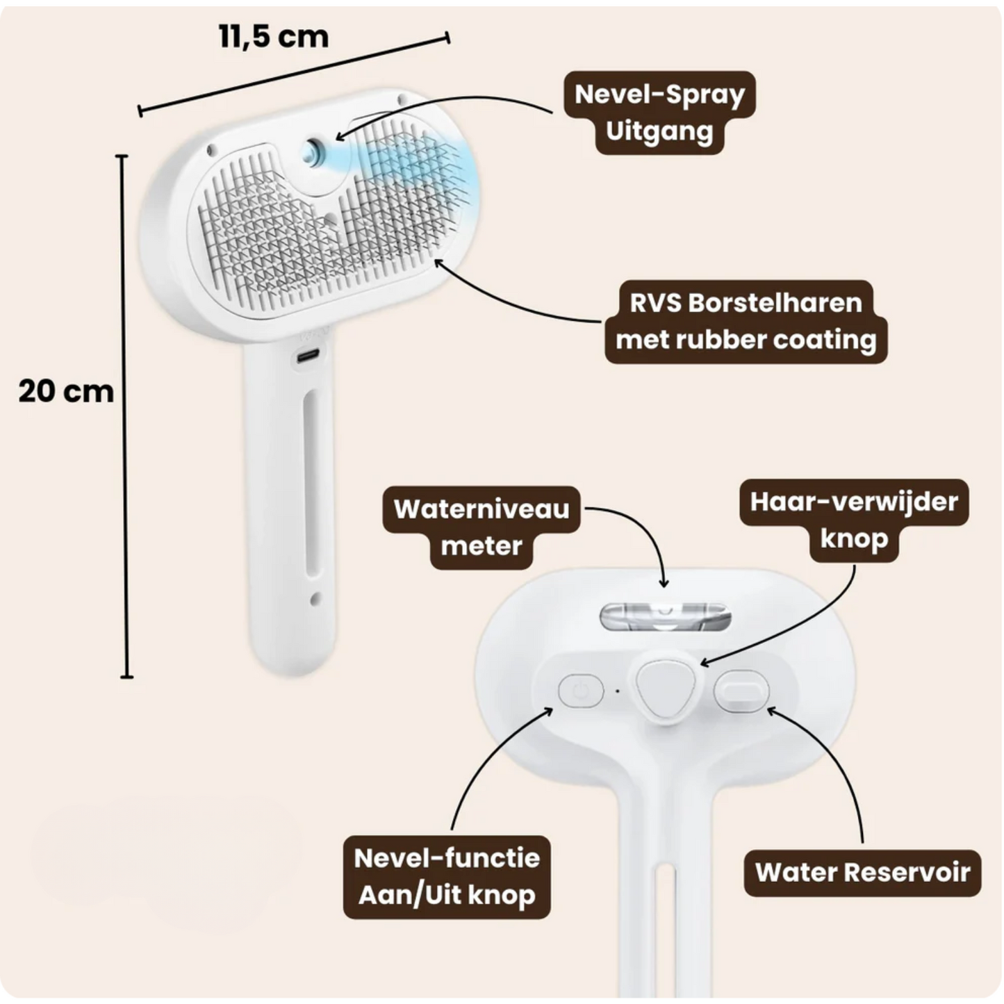 FreshPet™ | Stoomborstel voor Huisdieren