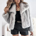 Inspire | Warm en Zacht Dames Kunstbont Winterjack - Korte Fluffy Faux Fur Jas met Kraag en Ritssluiting