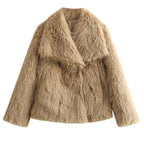 Inspire | Warm en Zacht Dames Kunstbont Winterjack - Korte Fluffy Faux Fur Jas met Kraag en Ritssluiting
